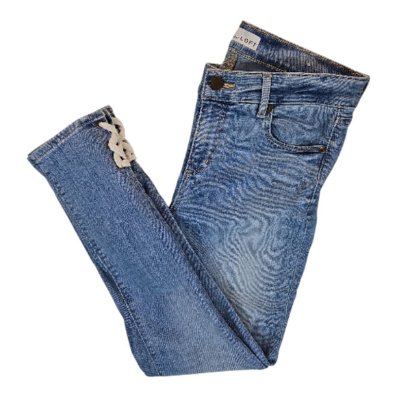 LOFT Denim - Ann Taylor LOFT Capri Jeans w/ Nautical Rope Laced Hems Size 4